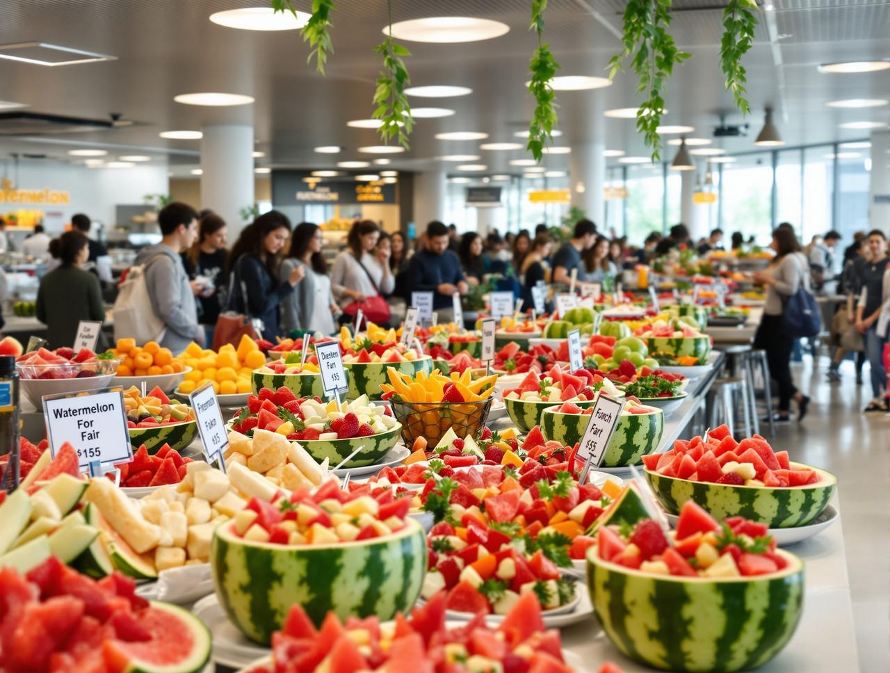某高校食堂推出'吃瓜套餐'走红网络，学生排队打卡，创意获好评